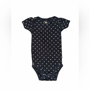 Carter's Navy One-Piece Bodysuit with White Heart Print